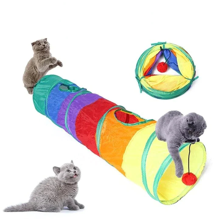 Brinquedo Túnel Para Gatos Com 2 saídas + Bola de Brinde